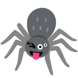 Spider and Winking face with tongue