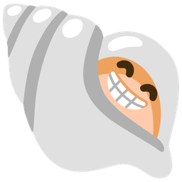 Spiral shell and Beaming face with smiling eyes
