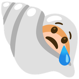 spiral shell and crying face