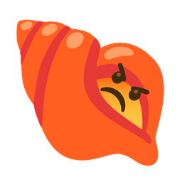 spiral shell and enraged face