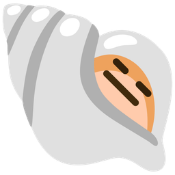 spiral shell and expressionless face