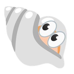 spiral shell and eyes