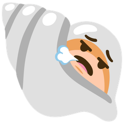 spiral shell and face exhaling