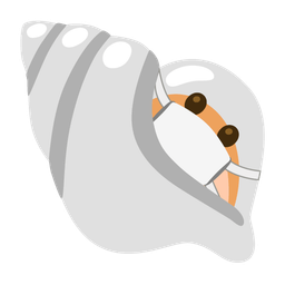 spiral shell and face with medical mask