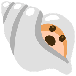 spiral shell and face with open mouth