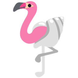 spiral shell and flamingo