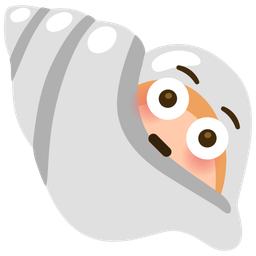 spiral shell and flushed face