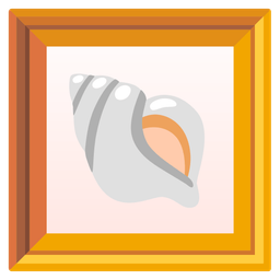 spiral shell and framed picture