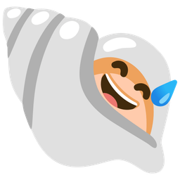 Spiral shell and Grinning face with sweat