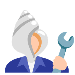 spiral shell and hammer and wrench