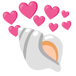 spiral shell and heart with arrow