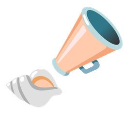 spiral shell and megaphone