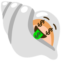 Spiral shell and Money-mouth face