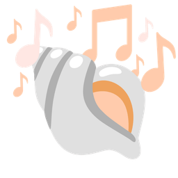 spiral shell and musical notes