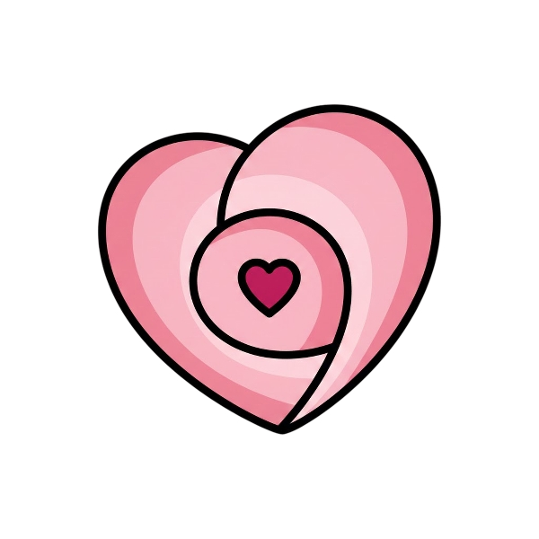 Spiral shell and Pink heart