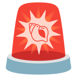 spiral shell and police car light