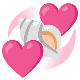 spiral shell and revolving hearts