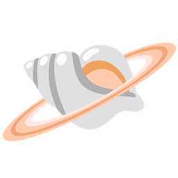 spiral shell and ringed planet