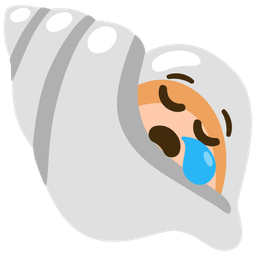 spiral shell and sleepy face