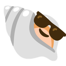 spiral shell and smiling face with sunglasses