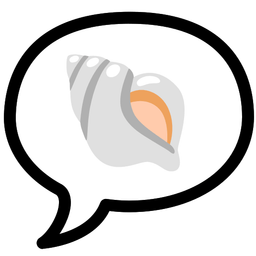 spiral shell and speech balloon