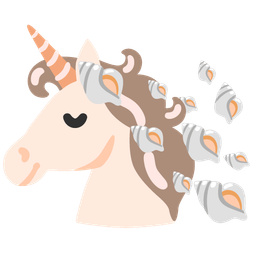 spiral shell and unicorn
