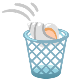 spiral shell and wastebasket