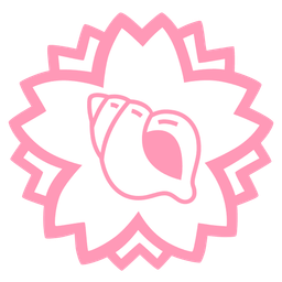 spiral shell and white flower