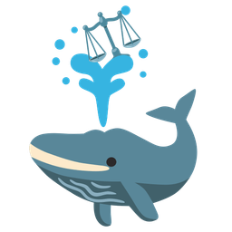 spouting whale and balance scale