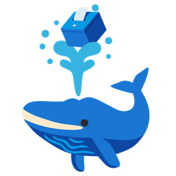 spouting whale and ballot box with ballot