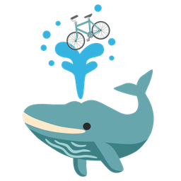 spouting whale and bicycle