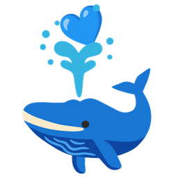 spouting whale and blue heart
