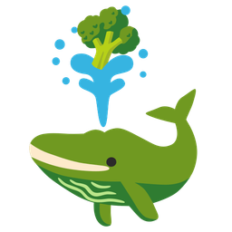 spouting whale and broccoli