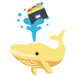 spouting whale and card file box