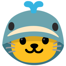 spouting whale and cat face