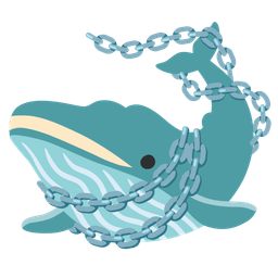 spouting whale and chains