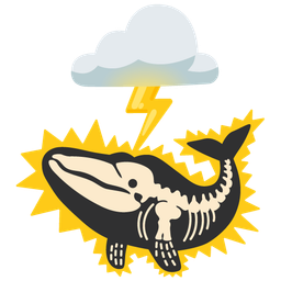 spouting whale and cloud with lightning