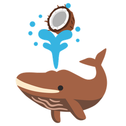 spouting whale and coconut