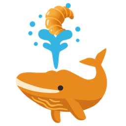 spouting whale and croissant