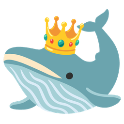 spouting whale and crown