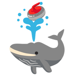 spouting whale and curling stone