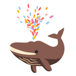 spouting whale and doughnut