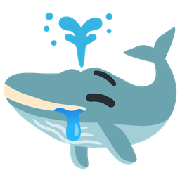 spouting whale and drooling face