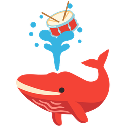 spouting whale and drum