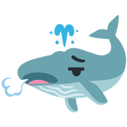 spouting whale and face exhaling