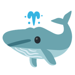 Spouting whale and Face with diagonal mouth