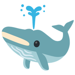 spouting whale and face with open mouth