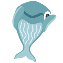 spouting whale and face with peeking eye