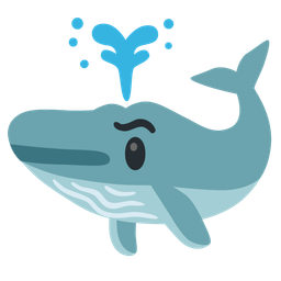 spouting whale and face with raised eyebrow