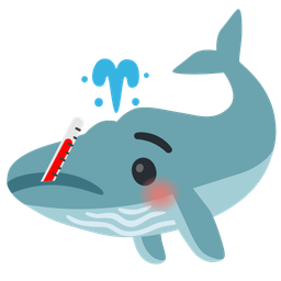 spouting whale and face with thermometer